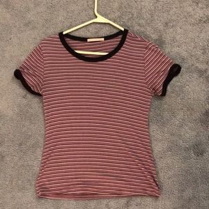 Purple Striped Short-Sleeve Top